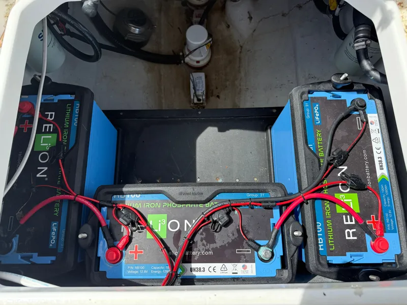 Slide: The Image of Lithium batteries in a 2021 Contender 25 Tournament boat. - 26