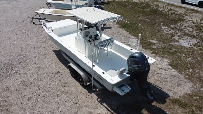 Slide: The Image of 2020 KenCraft F2460 BAY RIDER with Yamaha engine on trailer. - 13