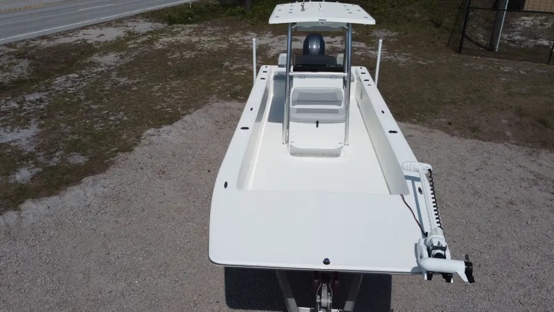 Slide: The Image of 2020 KenCraft F2460 BAY RIDER boat on dry land. - 3