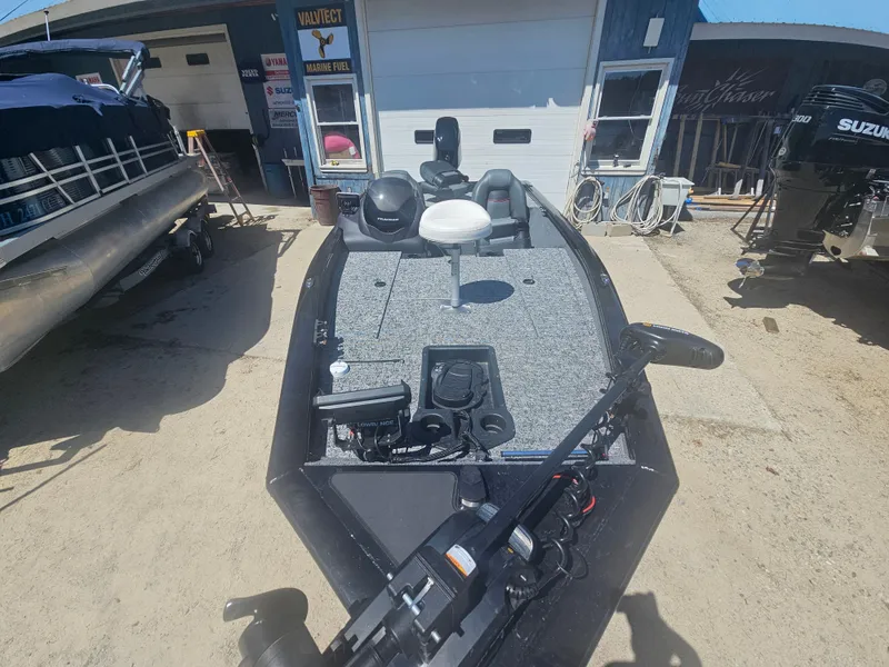 Slide: The Image of Tracker Proteam 175 boat 2025 at a boatyard. - 5