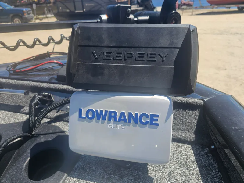 Slide: The Image of Lowrance Elite on Tracker Proteam 175 boat, 2025 model. - 7