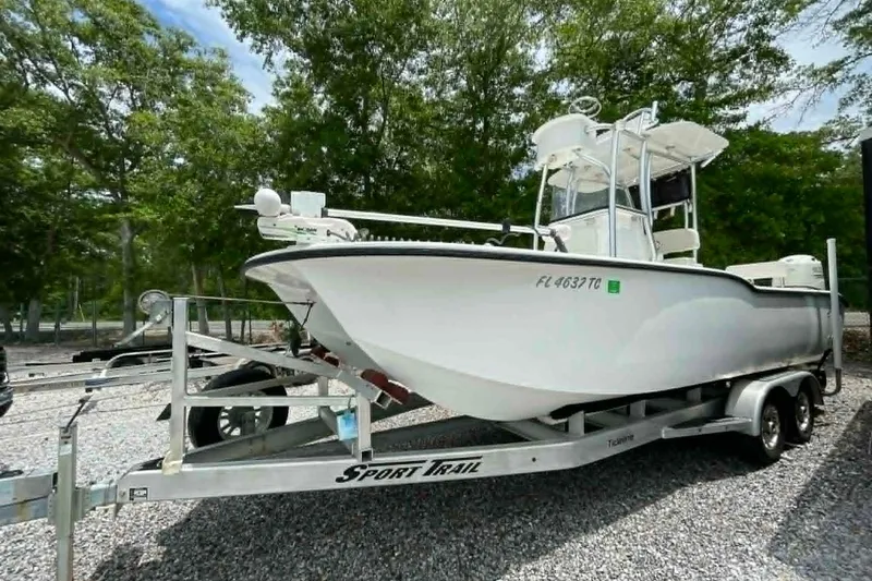 Slide: The Image of 2019 Tideline 235 Hybrid - Bow View & Rhodan Trolling Motor - 2