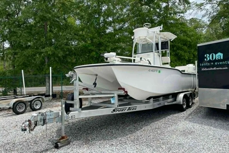 Slide: The Image of 2019 Tideline 235 Hybrid - Catamaran Hull and Custom Tower View - 4