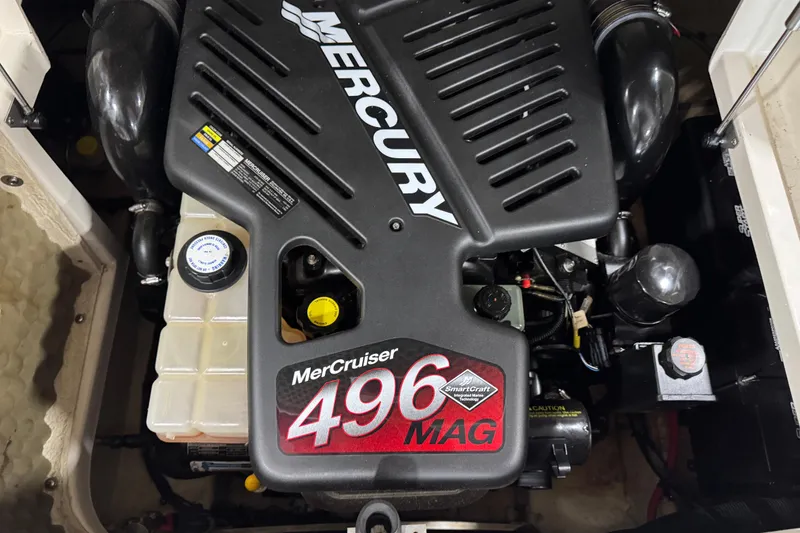 Slide: The Image of MerCruiser 496 MAG engine in 2003 Sea Ray 270 Sundeck boat. - 12