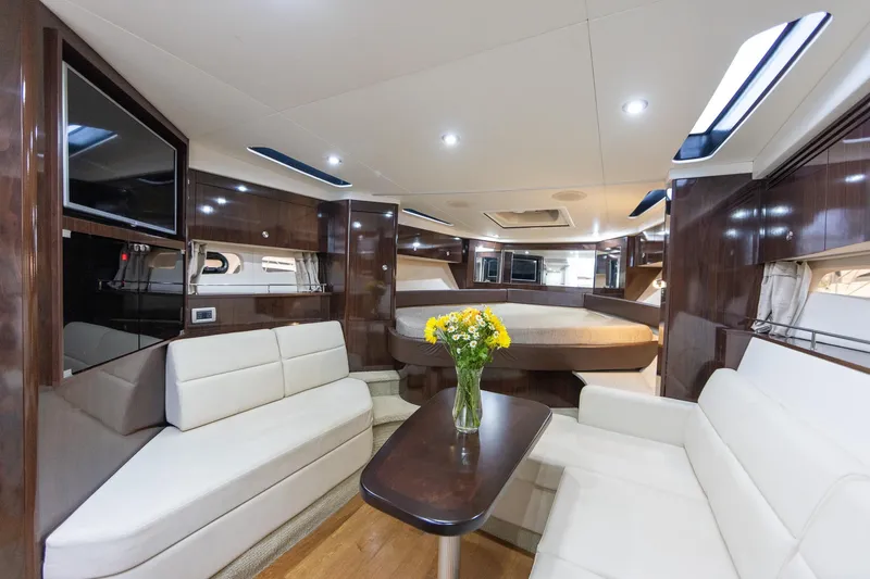 Slide: The Image of Luxurious interior of 2015 Sea Ray Sundancer 350 yacht with elegant seating and modern amenities. - 20