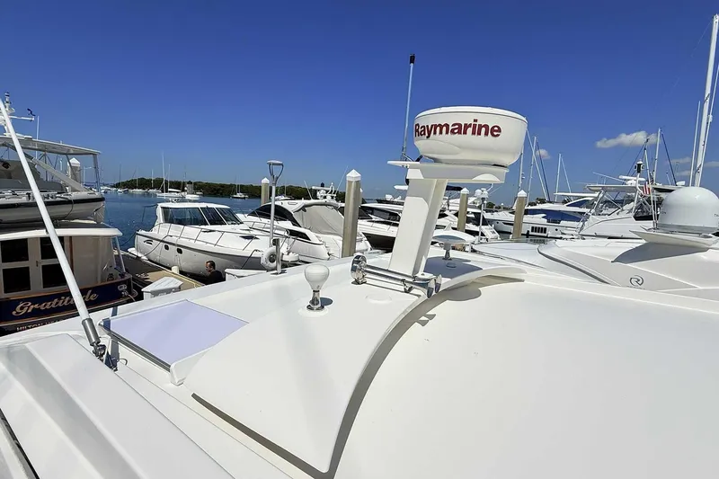 Slide: The Image of 2017 Sea Ray Sundancer 400 yacht docked at marina with Raymarine equipment. - 35