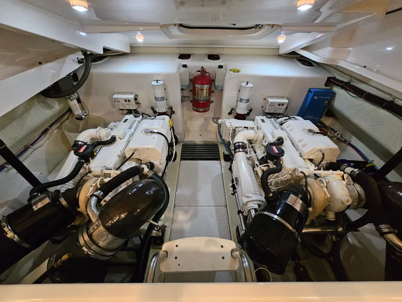 Slide: The Image of Engine room of 2014 Tiara Yachts 43 Open with dual engines. - 11