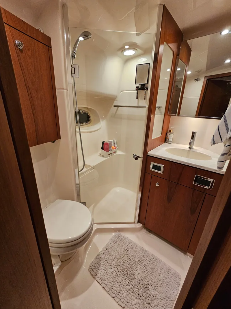 Slide: The Image of Luxurious bathroom in a 2014 Tiara Yachts 43 Open yacht. - 20