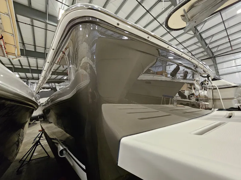 Slide: The Image of 2014 Tiara Yachts 43 Open in a boatyard facility. - 6