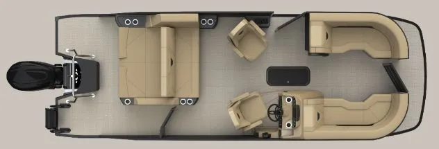 Slide: The Image of Evotti 523 CS 2026 pontoon boat interior with seating layout. - 3