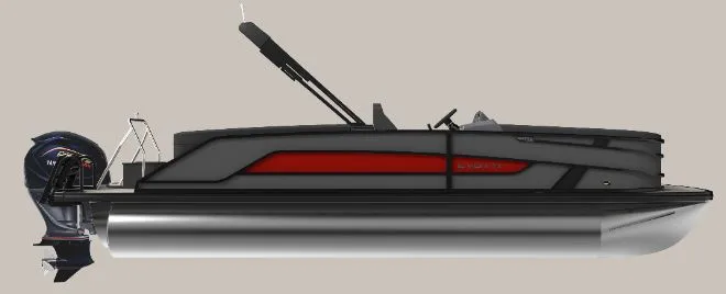 The Image of Evotti 523 QL 2026 pontoon boat, modern design, side view. - 1