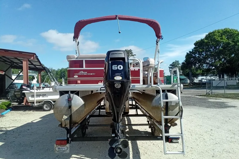 Slide: The Image of 2014 Sun Tracker Party Barge 20 DLX pontoon boat with Mercury 60 HP engine. - 11