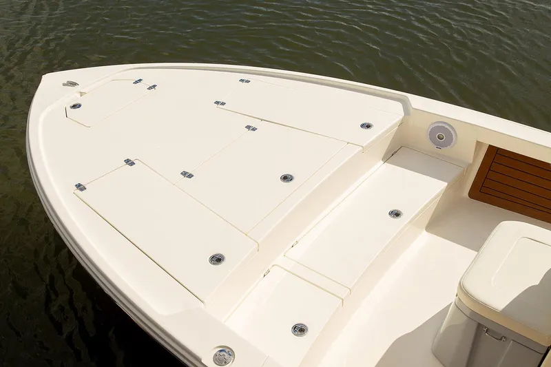 Slide: The Image of Manufacturer Provided Image: 2020 Pathfinder 2500 Hybrid boat deck with storage compartments. - 32