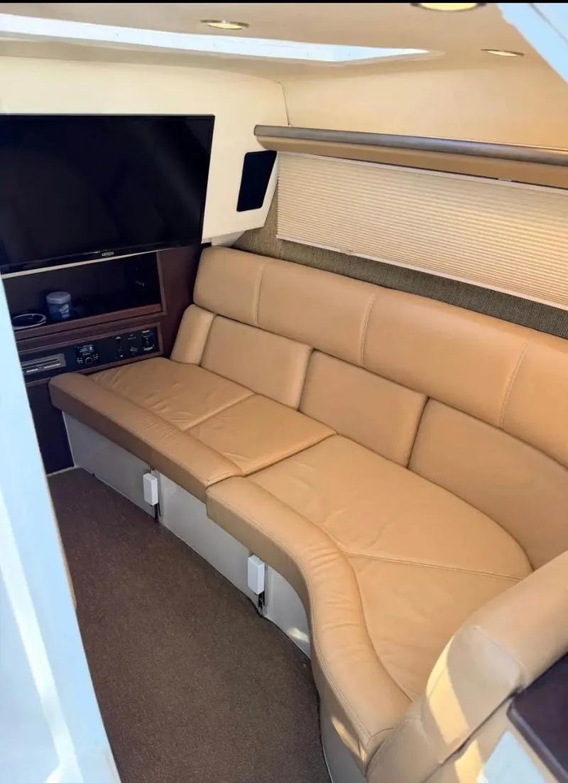 Slide: The Image of Interior of 2020 Cobalt R35 with leather sofa and TV. - 17