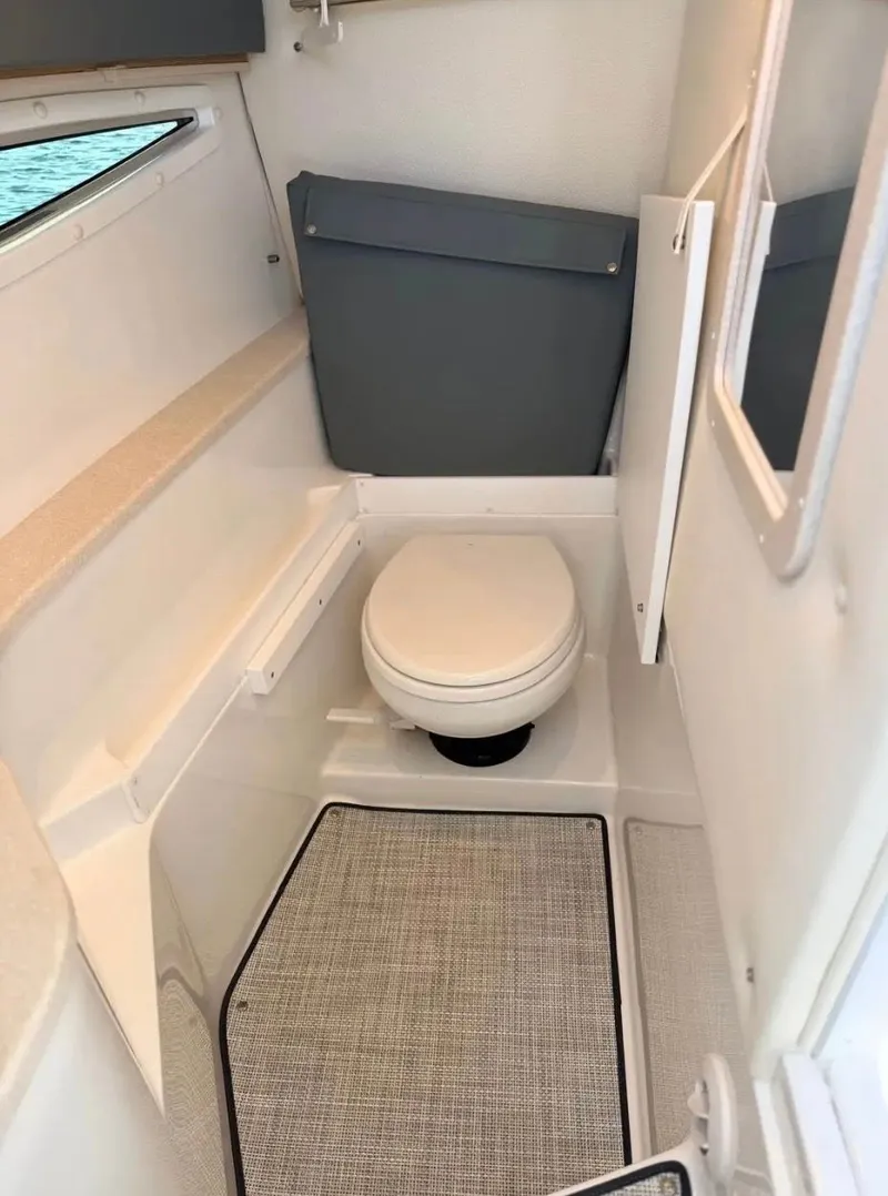 Slide: The Image of Interior of a 2020 Cobalt R35 yacht with toilet. - 22