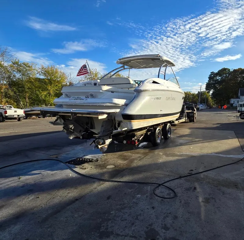 Slide: The Image of 2020 Cobalt R35 boat on trailer under sunny skies. - 5