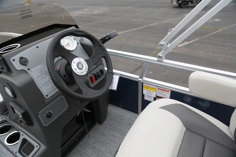 Slide: The Image of Steering console of 2026 Sun Tracker Bass Buggy 16 XL Select pontoon boat. - 5