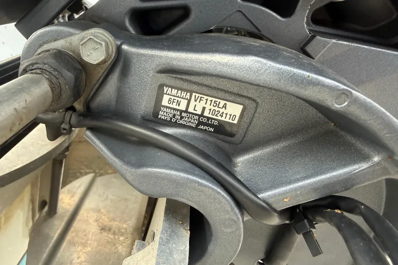 Slide: The Image of Close-up of Yamaha VF115LA engine on 2022 Xpress H20B Bay boat. - 14