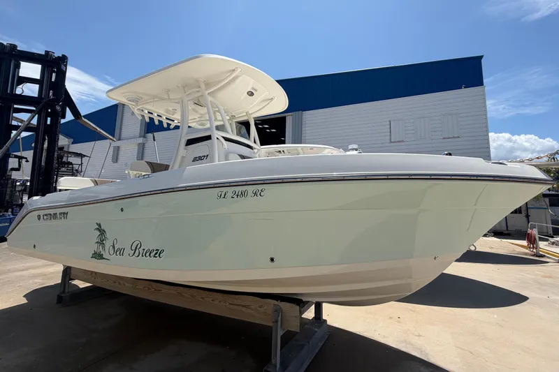 Slide: The Image of 2016 Century 2301 Center Console boat at shipyard. - 15