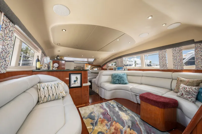 Slide: The Image of Luxurious interior of a 2003 Sea Ray 480 Motor Yacht with elegant seating and decor. - 31