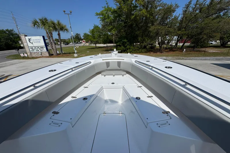 Slide: The Image of 2025 Cape Horn 32 XS boat interior with spacious seating and sleek design. - 18