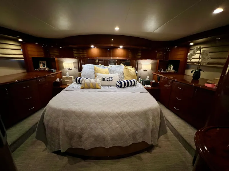 Slide: The Image of Luxurious bedroom on a 2005 Marquis 59 yacht. - 21