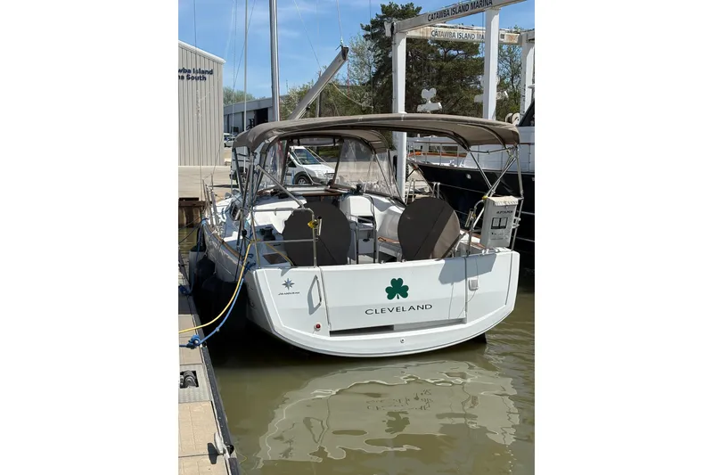 Slide: The Image of 2017 Jeanneau Sun Odyssey 349 sailboat docked at Catawba Island Marina. - 3
