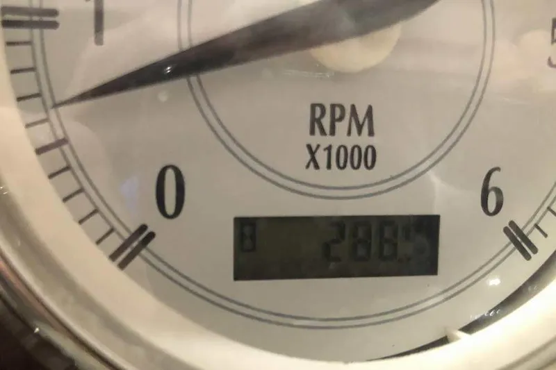 Slide: The Image of Close-up of a 2007 Regal 3350 Sport Cruiser tachometer showing 2885 RPM. - 14