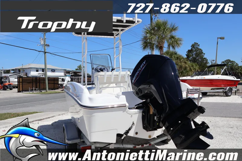 Slide: The Image of 2026 Bayliner Trophy T18 boat with Mercury engine at Antonietti Marine dealership. - 11