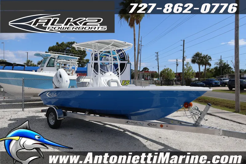 Slide: The Image of 2026 ALK2 Powerboats 22 CRS on trailer at Antonietti Marine dealership. - 4