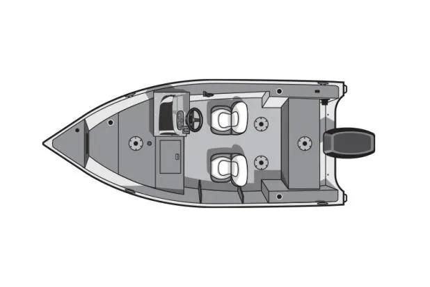 Slide: The Image of Manufacturer Provided Image: Top view of 2025 Smoker Craft Resorter 151 boat model. - 19