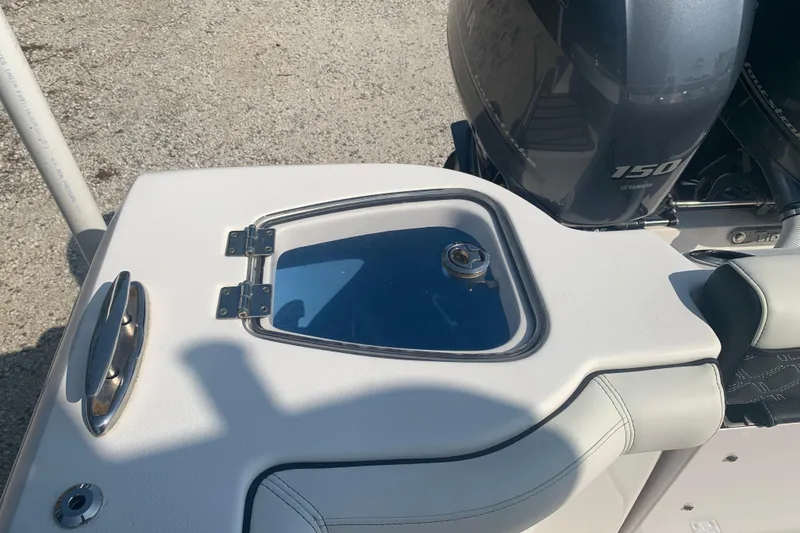 Slide: The Image of 2021 Tidewater 256 CC Adventure boat with Yamaha 150 engine detail. - 16