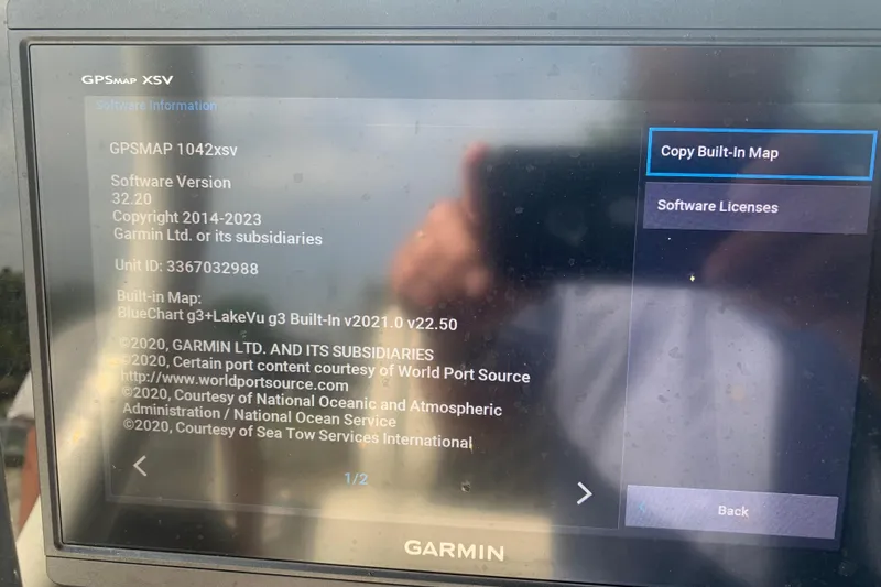 Slide: The Image of Garmin GPSMAP 1042xsv display on 2021 Tidewater 256 CC Adventure boat. - 34