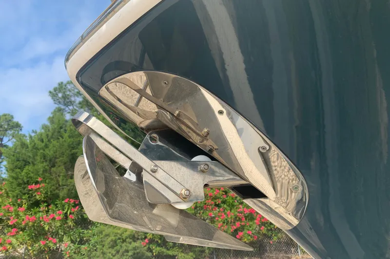 Slide: The Image of Close-up of a 2021 Tidewater 256 CC Adventure boat anchor mechanism. - 8