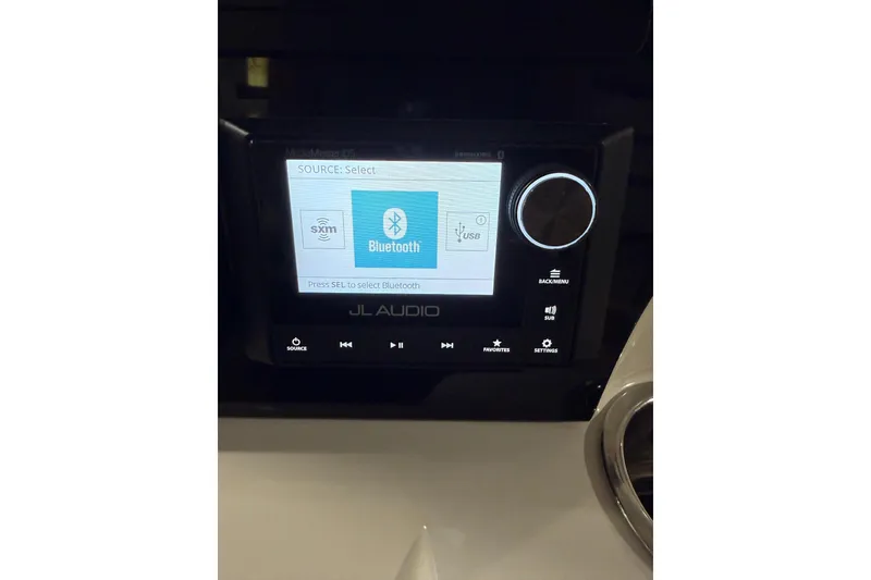 Slide: The Image of JL Audio system interface on 2018 Seafox 288 Commander boat. - 8