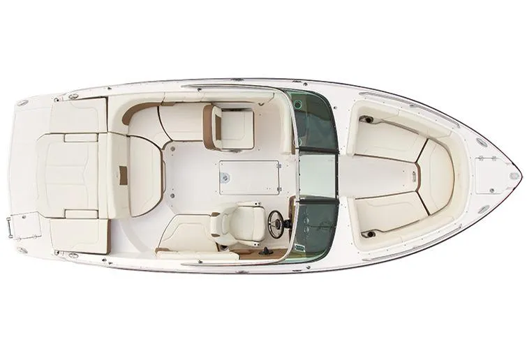 Slide: The Image of Manufacturer Provided Image: 2017 Chaparral 227 SSX boat interior, top view, white and beige seating. - 14