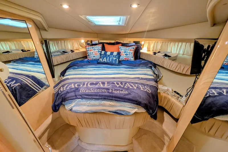 Slide: The Image of Luxurious cabin interior of 2001 Sea Ray 410 Sundancer yacht with custom $4000 mattress - 12