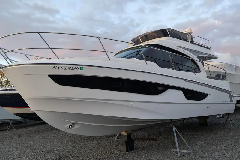 Slide: The Image of 2024 Beneteau Antares 11 Fly yacht on display, showcasing sleek design and modern features. - 3