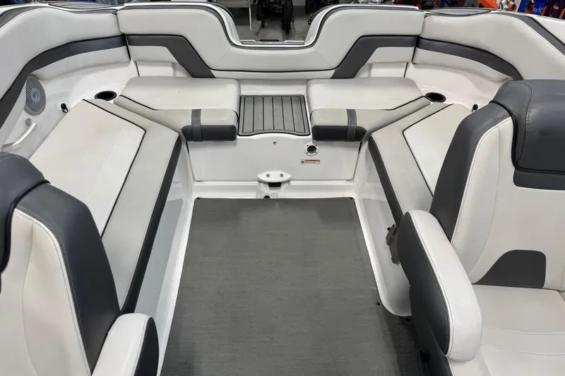 Slide: The Image of 2017 Yamaha Boats SX240 HO interior with spacious seating and modern design. - 3