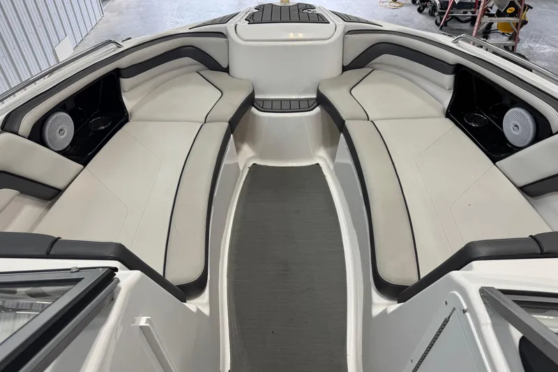 Slide: The Image of 2017 Yamaha Boats SX240 HO interior with spacious seating and modern design. - 6