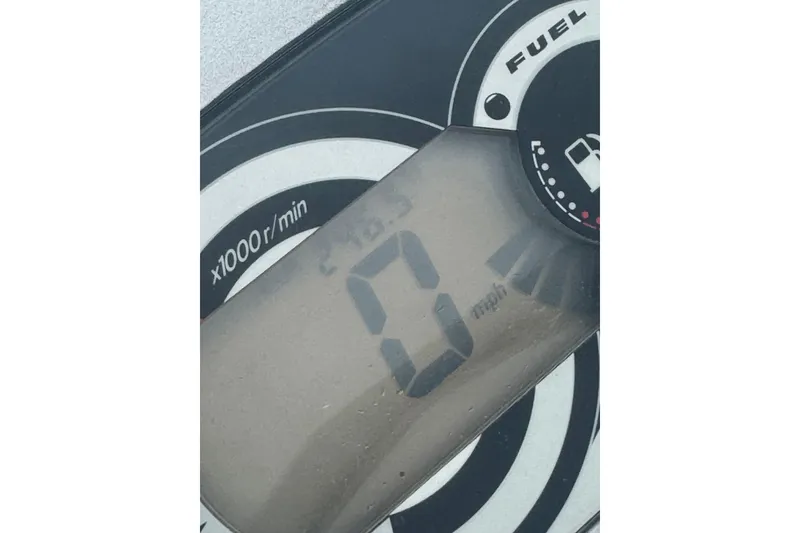 Slide: The Image of Close-up of 2009 YAMAHA VX CRUISER dashboard showing speedometer and fuel gauge. - 3