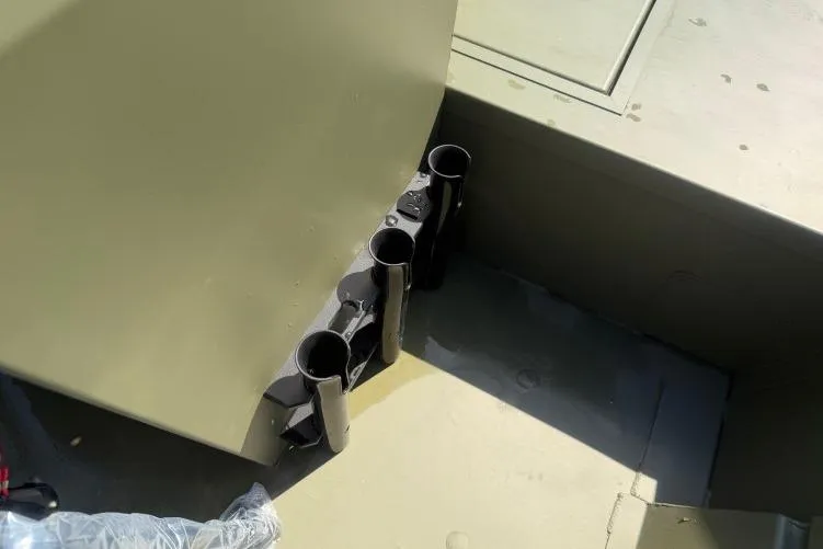 Slide: The Image of Rod holders on a 2026 Crestliner 1870 Retriever FCC boat deck. - 8