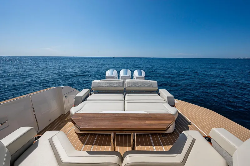 Slide: The Image of 2024 Tiara Yachts 48 LS luxury yacht with spacious deck and ocean view. - 21