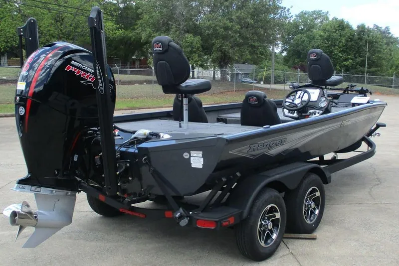 Slide: The Image of 2026 Ranger RT198P fishing boat with Mercury Pro XS engine on trailer. - 10