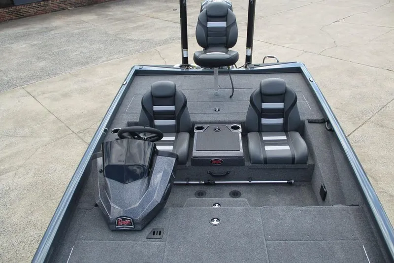 Slide: The Image of 2026 Ranger RT198P boat interior with dual seats and steering console. - 5