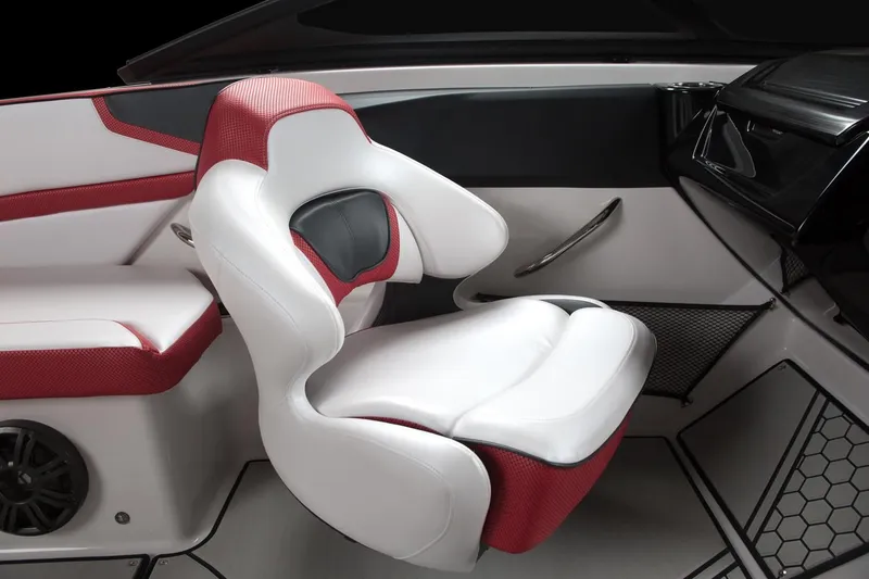 Slide: The Image of Interior of a 2018 Scarab 215 ID boat with stylish seating. - 28