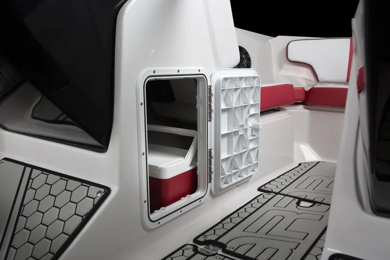 Slide: The Image of Interior of 2018 Scarab 215 ID with storage and seating area. - 31