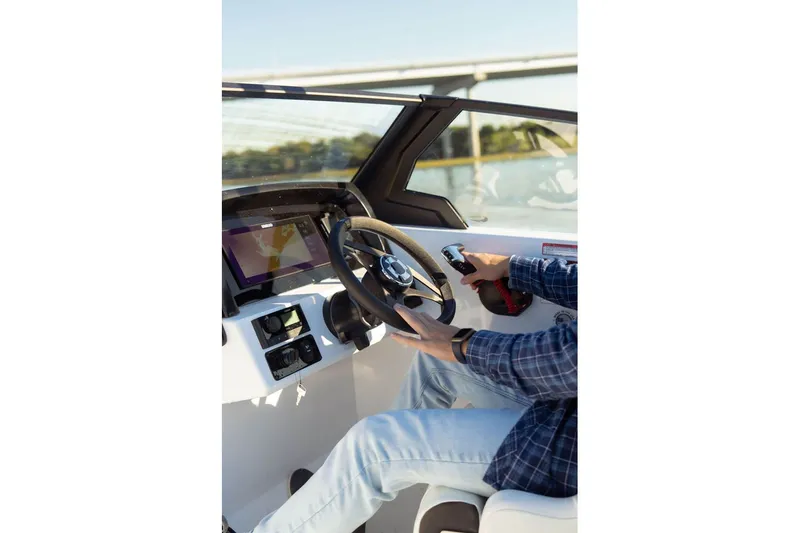 Slide: The Image of Interior view of 2026 Stingray 20 SBX boat cockpit. - 4