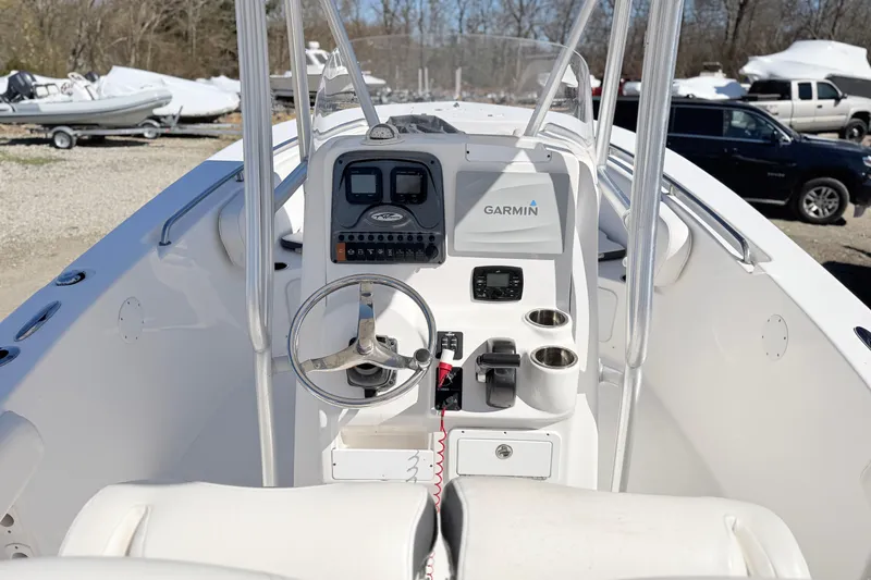 Slide: The Image of 2015 Tidewater 230 CC Adventure boat console with Garmin navigation system. - 9