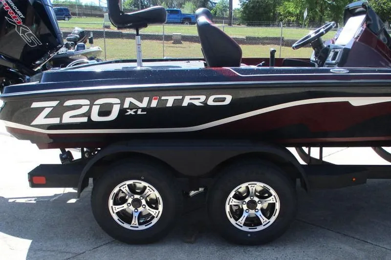 Slide: The Image of 2026 Nitro Z20 XL Pro boat on trailer, side view with logo visible. - 3